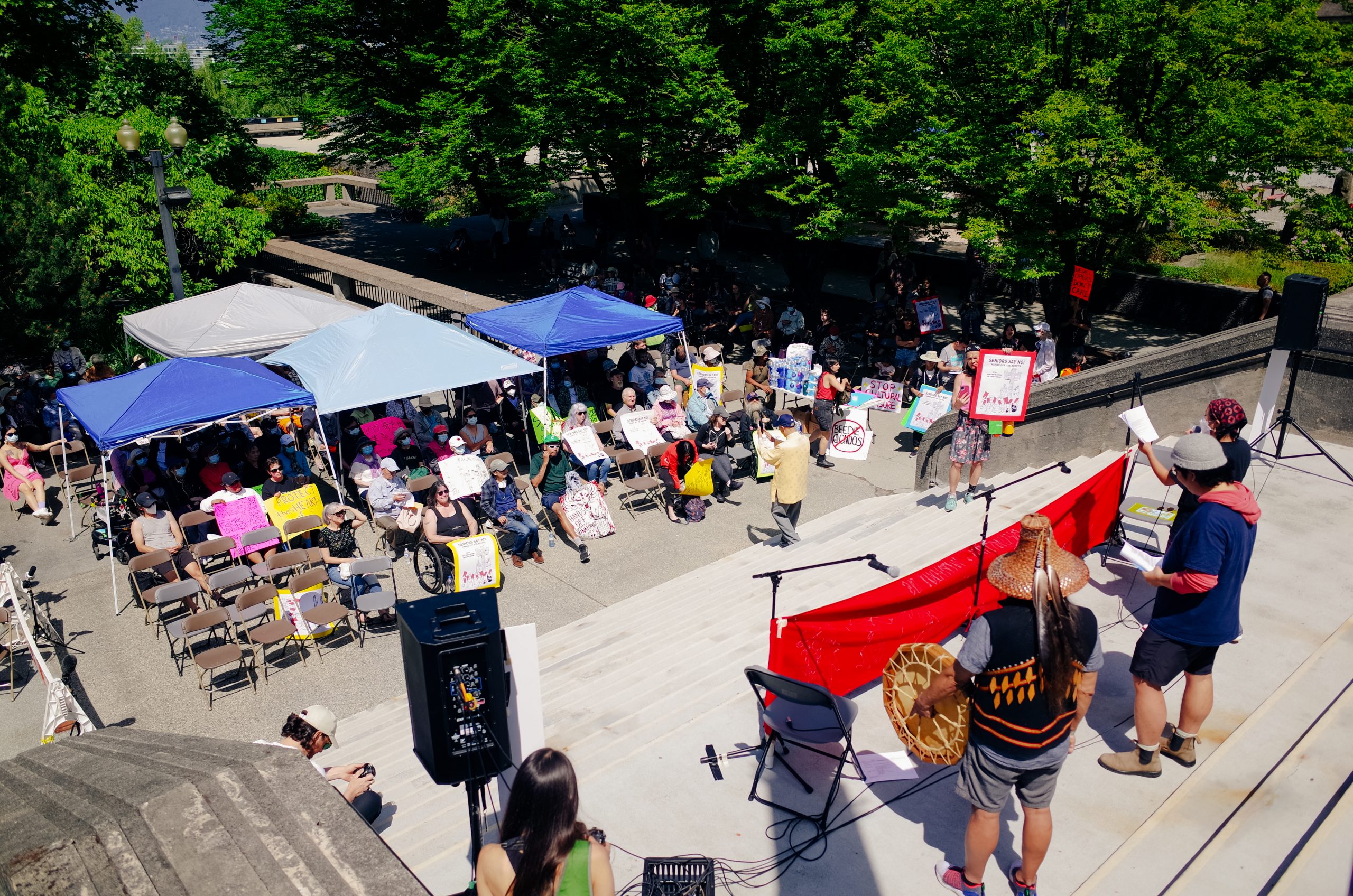 Rally in opposition to 105 Keefer in front of City Hall on June 12. Photo Credit: Alger Ji-Liang