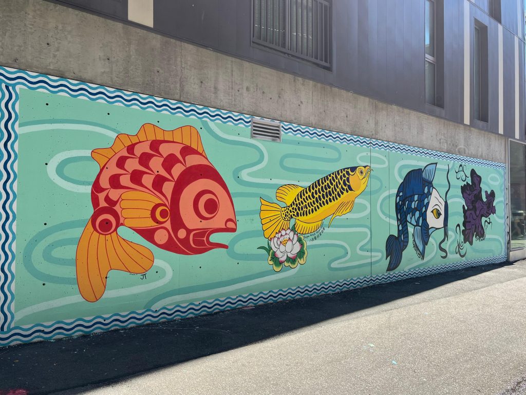 Fishes of Saltwater City mural off Georgia Street. Photo Credit: Sean Cao.